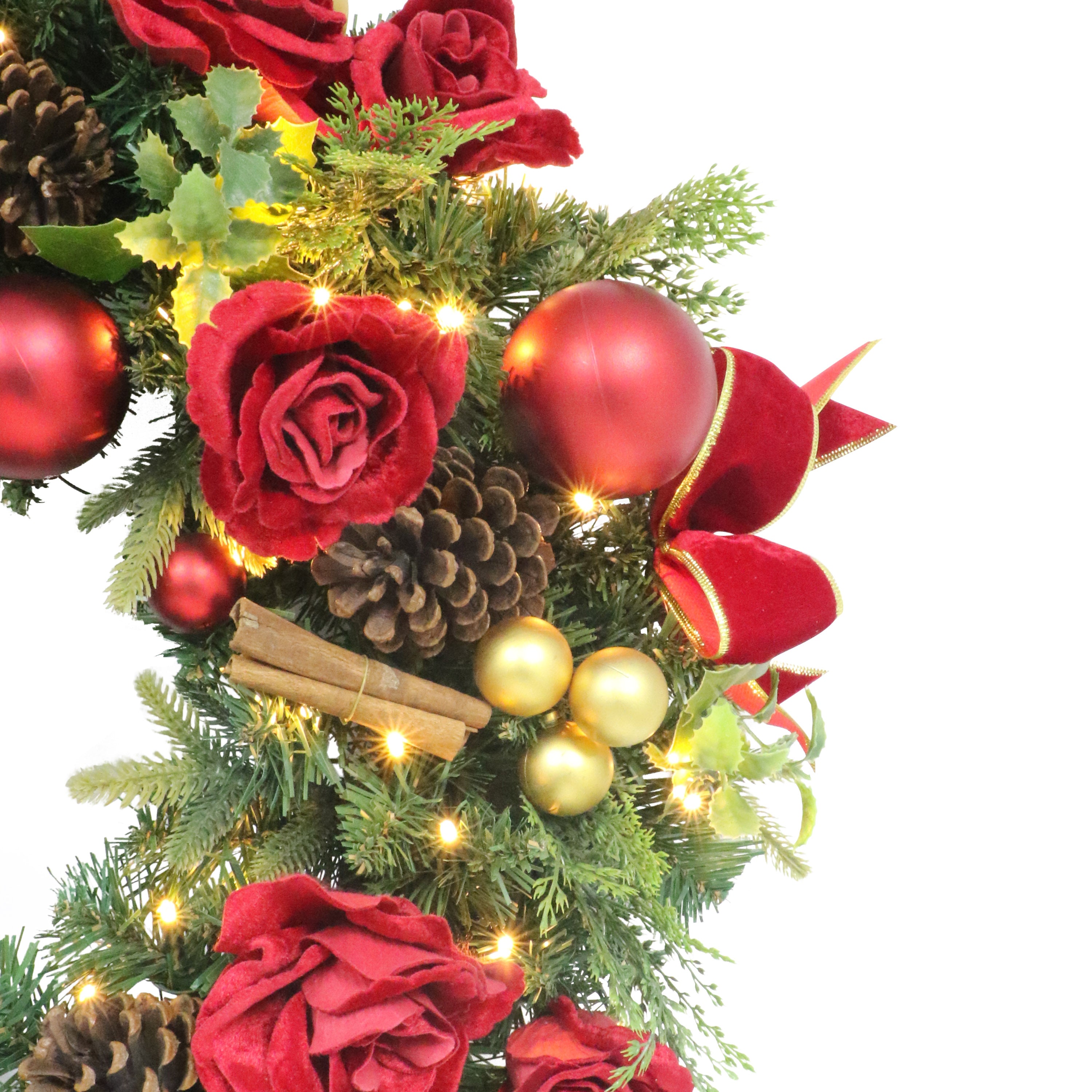 26" Pre-Lit Adorned Christmas Wreath